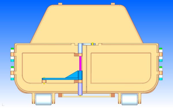 Flacher Abrollcontainer Bausatz mit Flügeltüren V1 für Leimbach Schlitten im Tamiya Maßstab